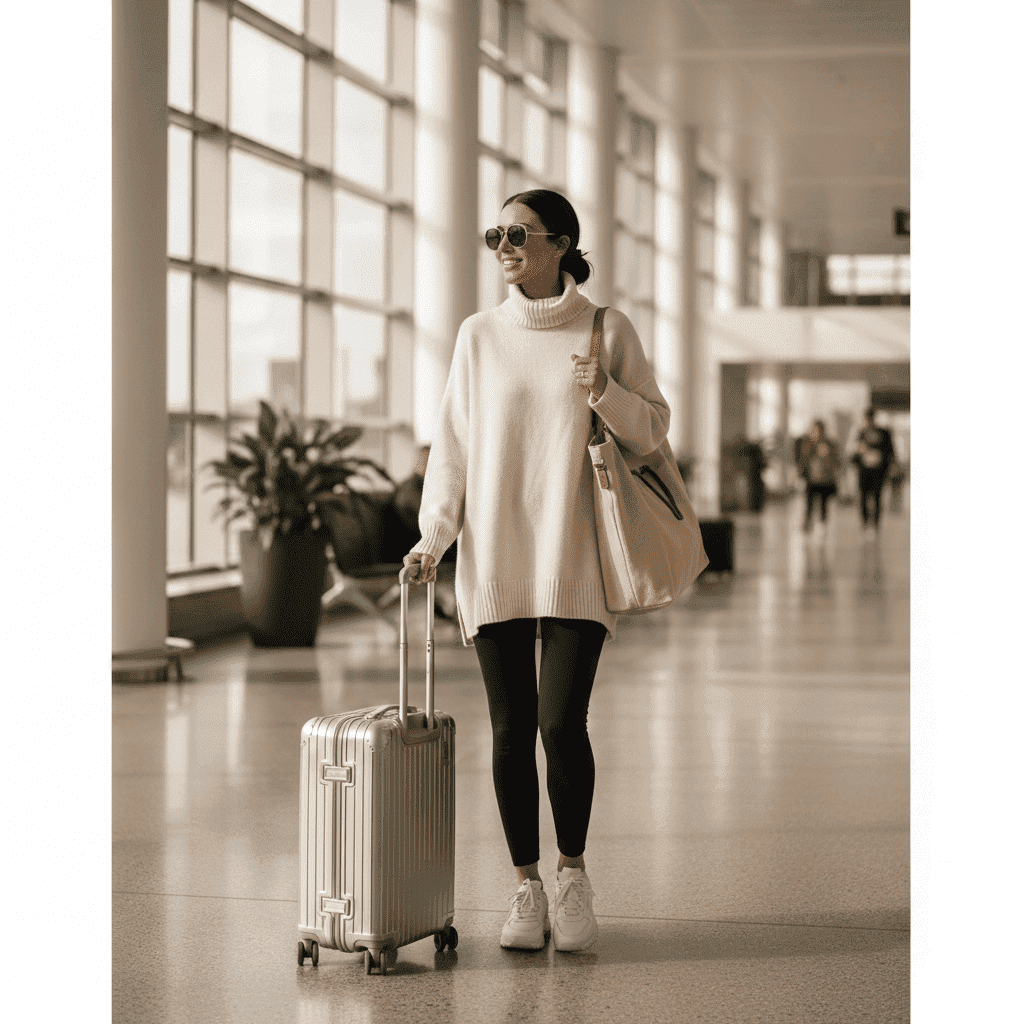 airport outfit ideas for long flights comfortable and stylish look