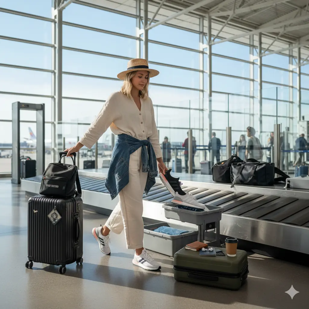 Allbirds Tree Runner lightweight sneakers for minimalist airport packing