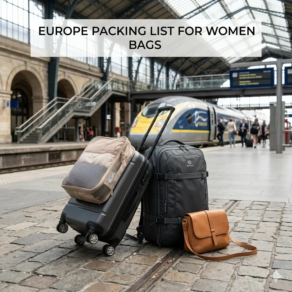 Carry-on luggage and travel bags for Europe packing list for women