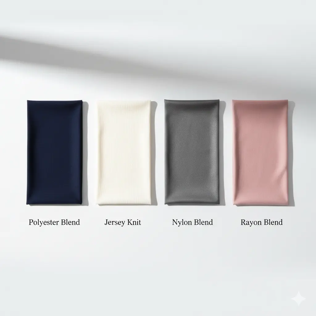 Wrinkle-resistant fabric swatches for travel dresses comparison