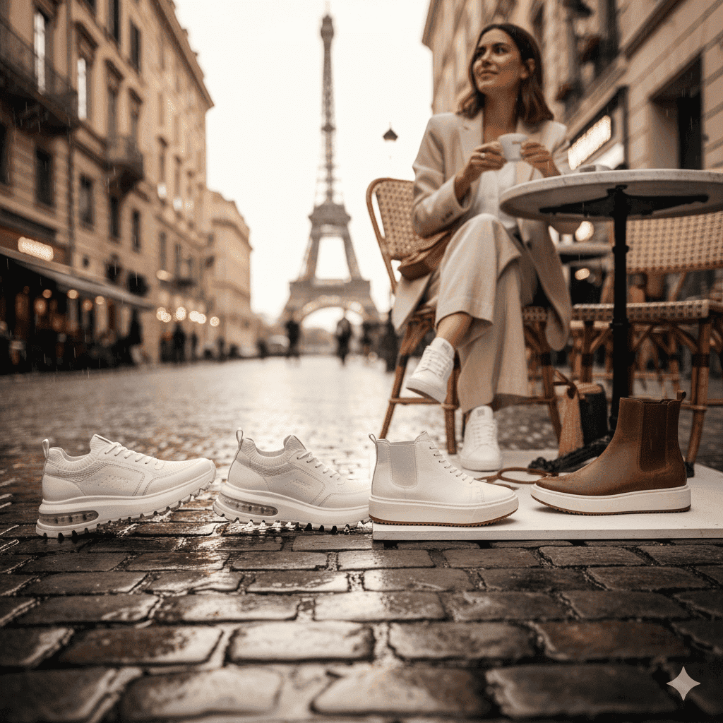 Waterproof boots for rainy Europe travel walking days