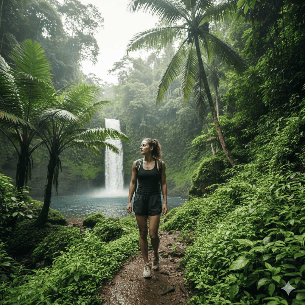 What to wear in Bali for women for waterfall hikes and jungle adventures
