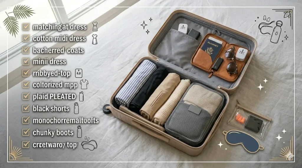 packing cubes organization for international travel packing list