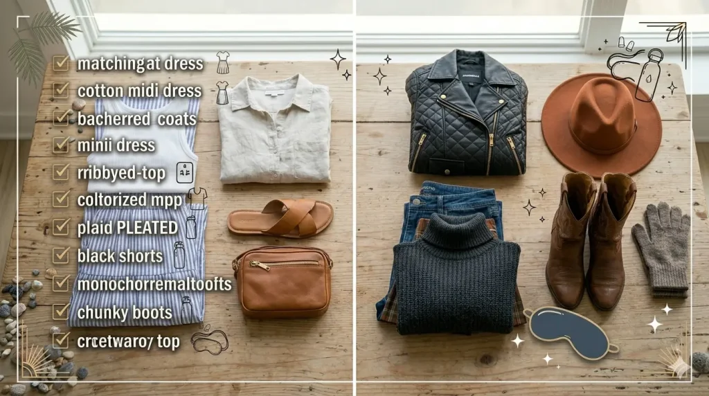 packing for tropical and cold climates international travel packing list