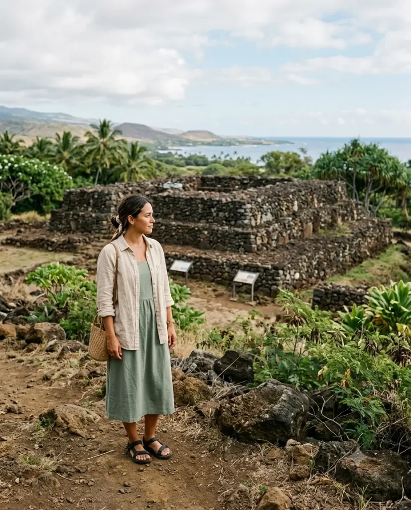 Modest outfit idea for Hawaii cultural sites