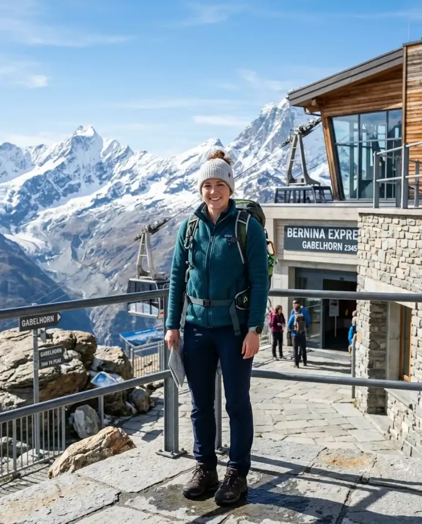Fleece layering outfit for the Austrian Alps in May
