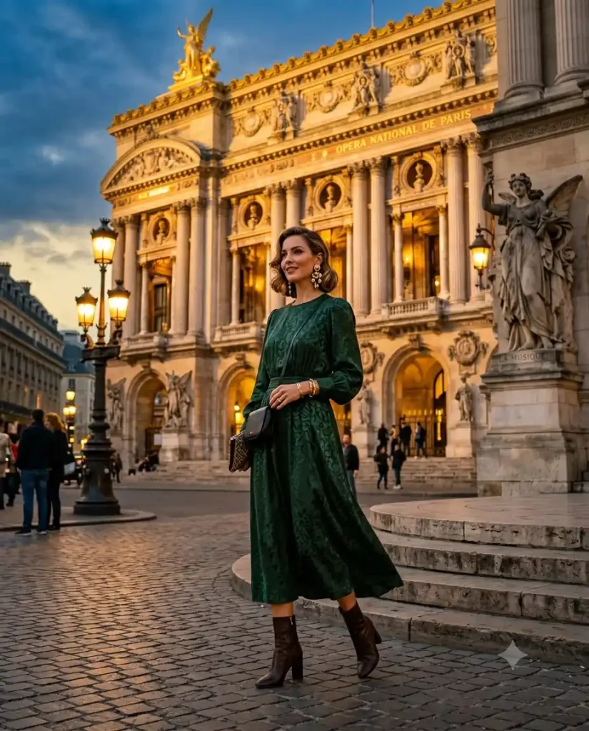 Smart evening outfit for the Vienna opera dress code