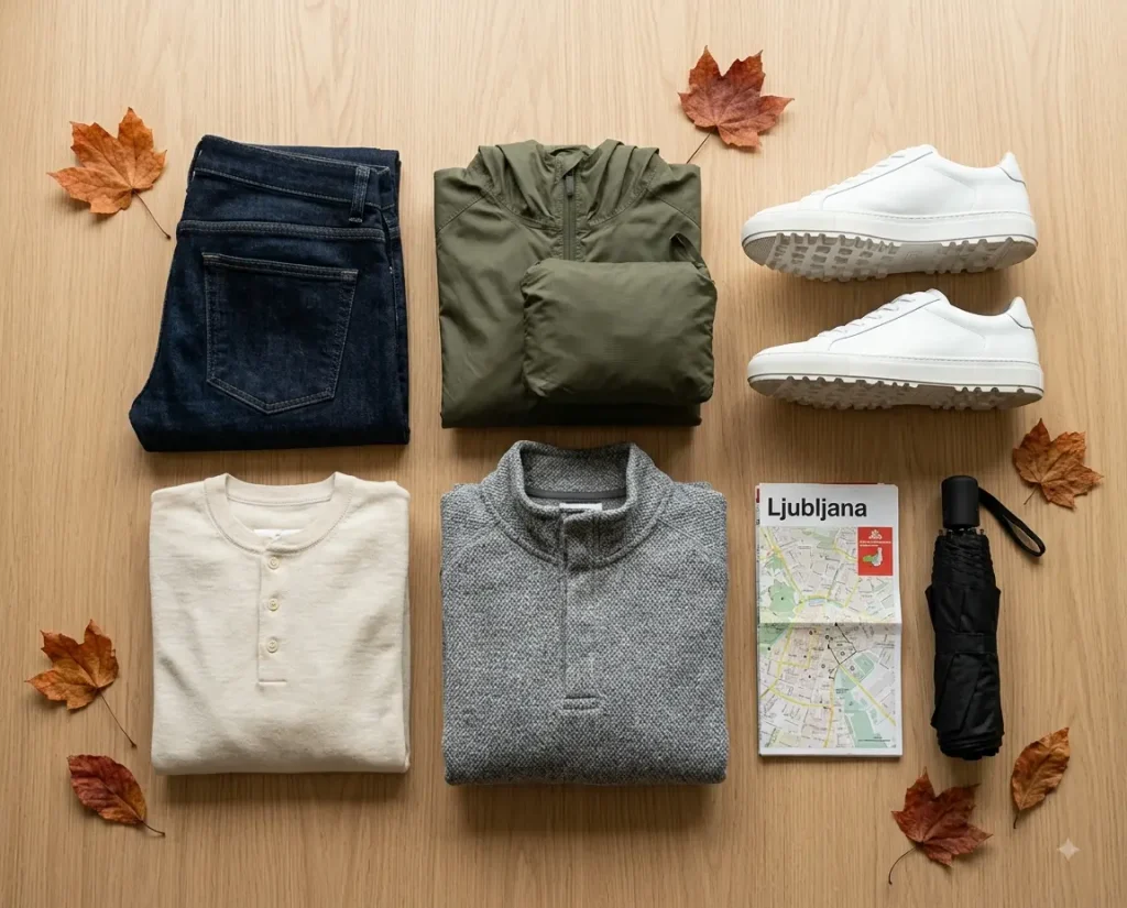 packing-list-flat-lay.webp	Ljubljana September packing list flat lay with packable rain jacket and merino layers