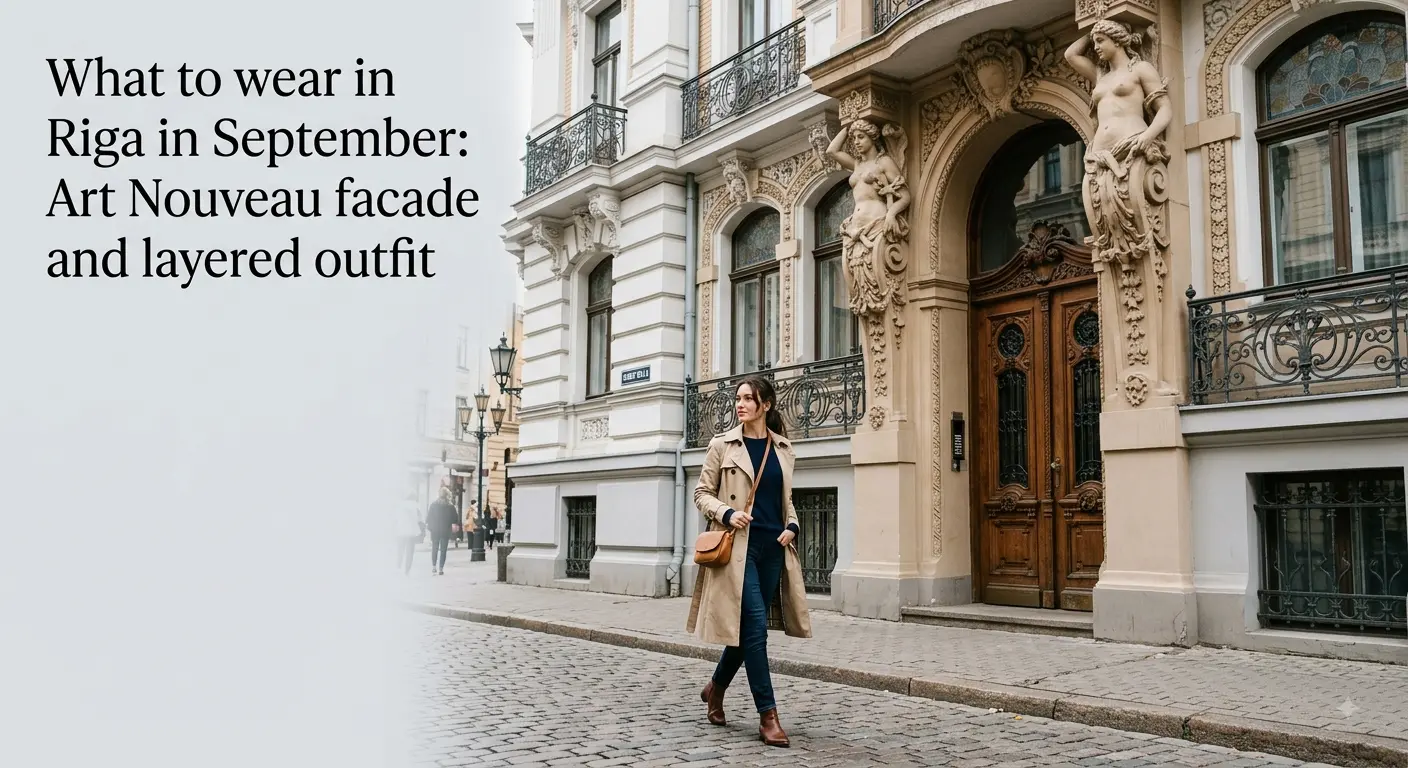 What to wear in Austria in May: layered spring outfit with Vienna architecture